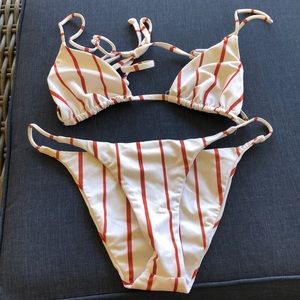 Skin by Same white strip triangle bikini